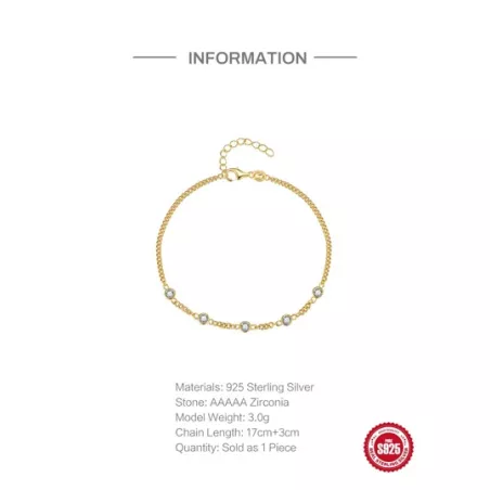 1 pieza Pulsera de moda zirconia cúbica adorno para mujeres para decoración diaria