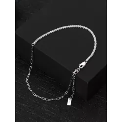 Pulsera tobillera minimalista plata esterlina