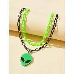 Collar a capas con extraterrestre accesorio