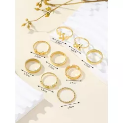 9 piezas/set Anillo con mariposa y letra