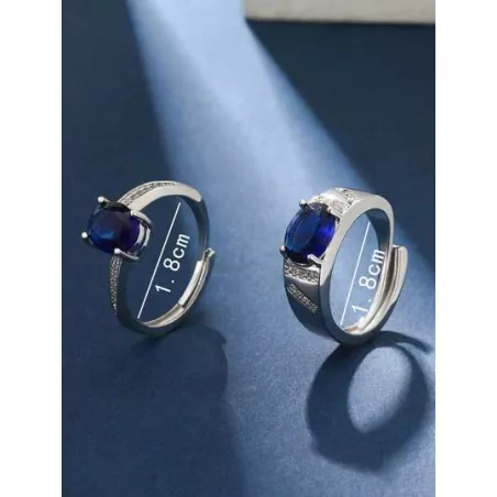 2 piezas/set Anillo atractivo zirconia cúbica para pareja para regalo