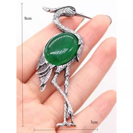 1 pieza Broche moda piedra grulla adorno para mujeres para decoración diaria