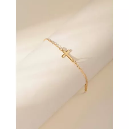 1 pieza Pulsera tobillera de moda aleación de zinc decoración cruzada para mujeres para decoración diaria