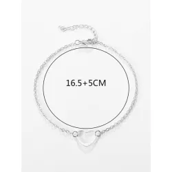 Pulsera tobillera de cadena con adorno de corazón