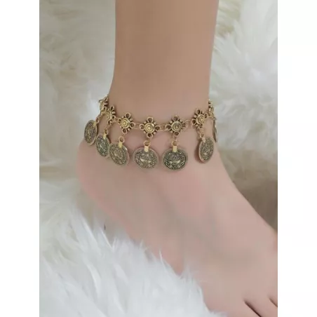 Pulsera tobillera con diseño de diamante de imitación