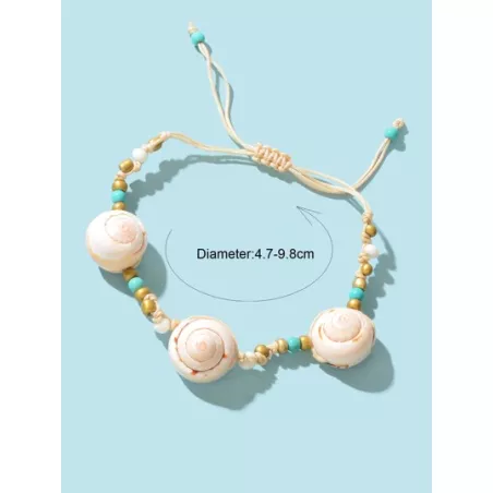 Pulsera tobillera con cuenta con diseño de concha