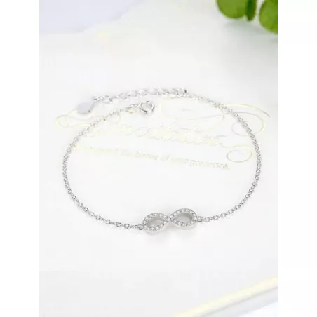 Pulsera zirconia cúbica infinito símbolo plata