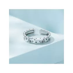 1 pieza real plata de ley 925 hermoso mariposa abierta anillos para mujeres punk Bisutería regalo S925 con estrella ajustable 3d