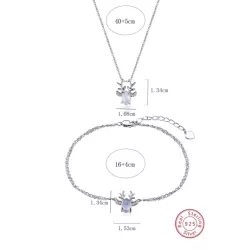 2 piezas elegante con dulce plata 925 & piedra de luna Pulsera con Set collar , adecuado para de mujeres verano uso diario , tra