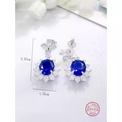 3 piezas de moda con elegante plata 925 & zirconia Pendientes con Collar Set joya , adecuado para mujeres a desgaste en trabajar