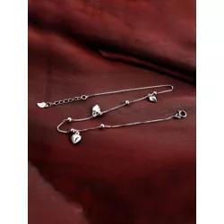 Pulsera tobillera con accesorio de corazón plata