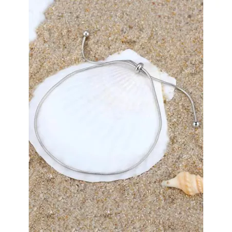 1 pieza Pulsera tobillera de cadena minimalista con diseño de bola plata esterlina para mujeres para verano playa de viaje