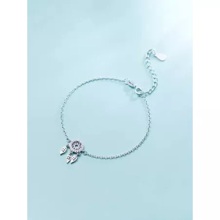 Pulsera S925 plata esterlina hoja para mujeres , moda con cadena estilo , boda & regalo de cumpleaños