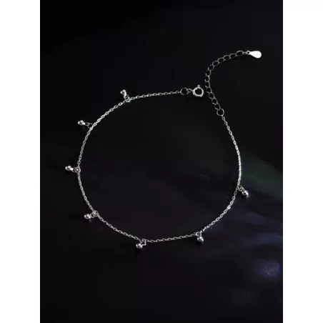 1 pieza Pulsera tobillera simple S925 plata diseño brillante , elegante con de moda para mujeres