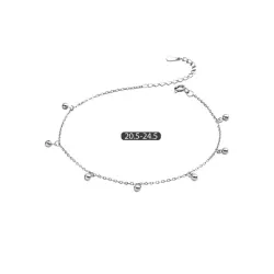 1 pieza Pulsera tobillera simple S925 plata diseño brillante , elegante con de moda para mujeres