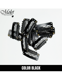 Molet European Human Hair Clips Hair Extensions Color Black